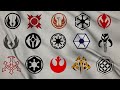 Every star wars faction theme with their waving flags  from the first jedi order to the final order