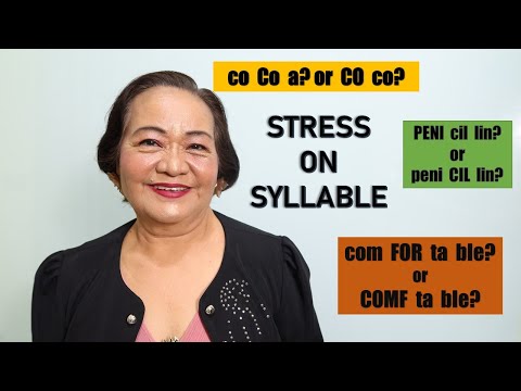 Video: What Syllable Is Stressed In The Word 