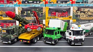 Diecast Truck Collection: Military, Tow, Garbage & Bulk Cement Tanker Trucks | Working Features