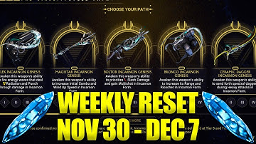 The Old Peace Next Week! Warframe Weekly Reset November 30 - December 7!