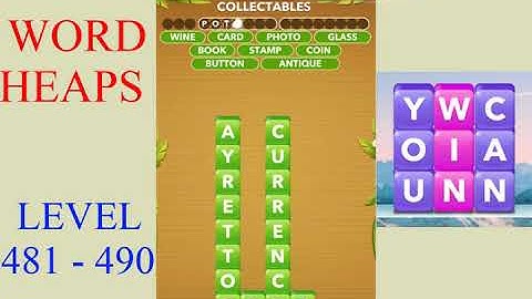 Word Heaps Level 481 - 490 | All Answers | Walkthrough