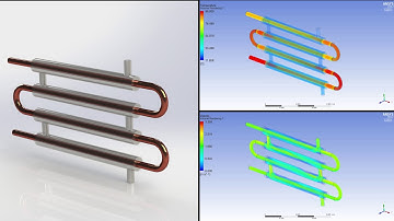 CFD Ansys Fluent Simplified Model of Double Pipe Heat Exchanger with Counterflow