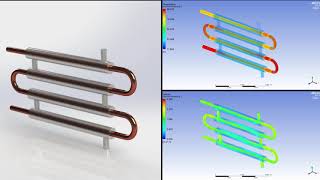 CFD Ansys Fluent Simplified Model of Double Pipe Heat Exchanger with Counterflow