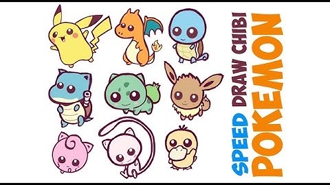 Speed Drawing Pokemon Characters Easy (Chibi / Kawaii / Baby) Quick Drawing