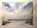 Painting a beach  ocean scene in watercolor with chris petri