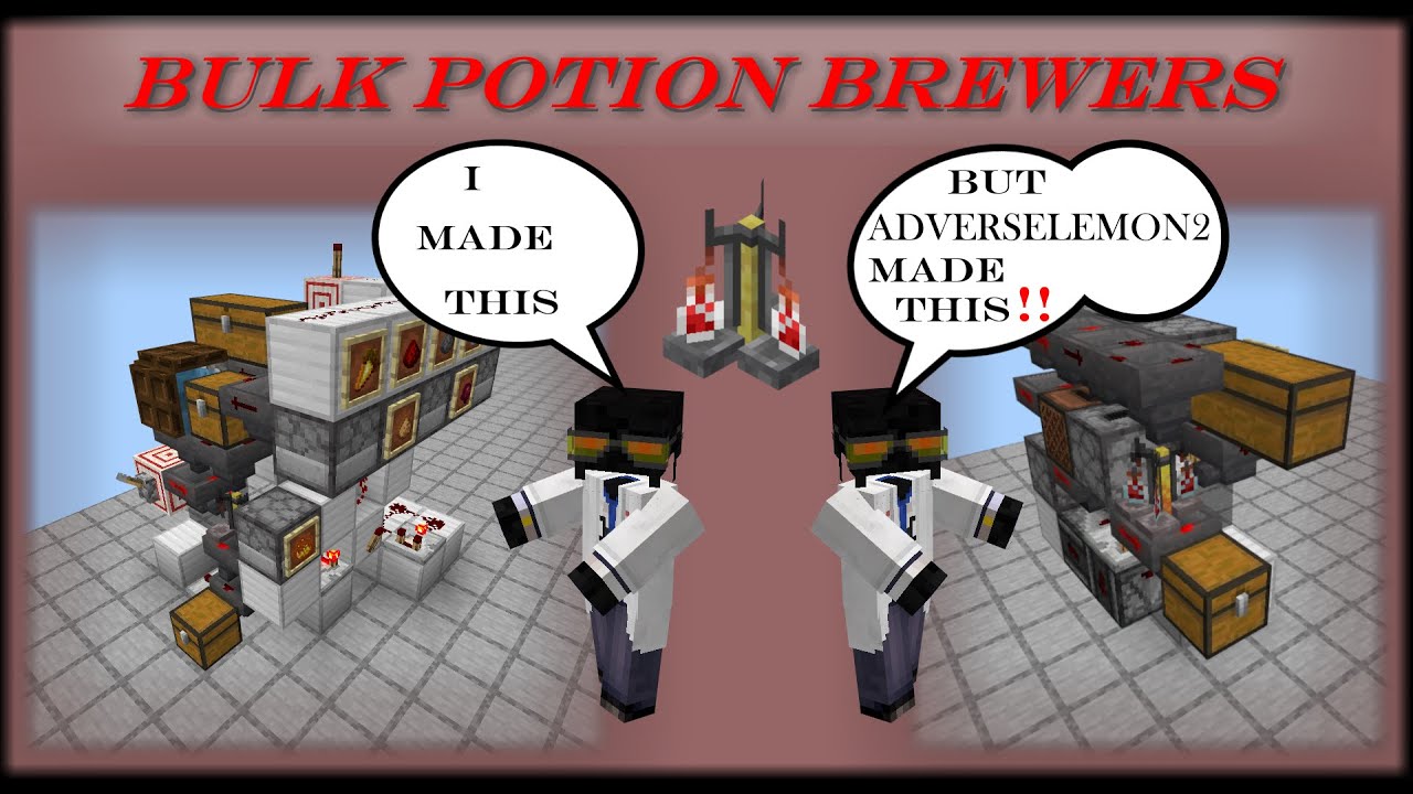 Bulk Potion Brewing for Bedrock. No more button pushing! with a Tile-able design by AdverseLemon2