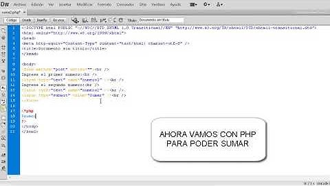 SUMA CON  PHP EN  DREAMWEAVER