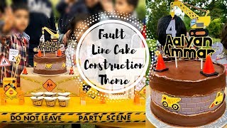 Fault line cake tutorial - construction a has its main design elements
in the middle covered by icing. it is as if peaking...