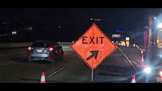 7/16/25 set-up, closed lanes 4-5 on sb805 from Balboa to Mesa College bridge.