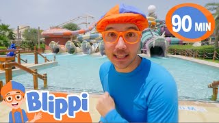 Blippi Makes a Splash at a Waterpark | Educational Kids Videos | Fun Compilations