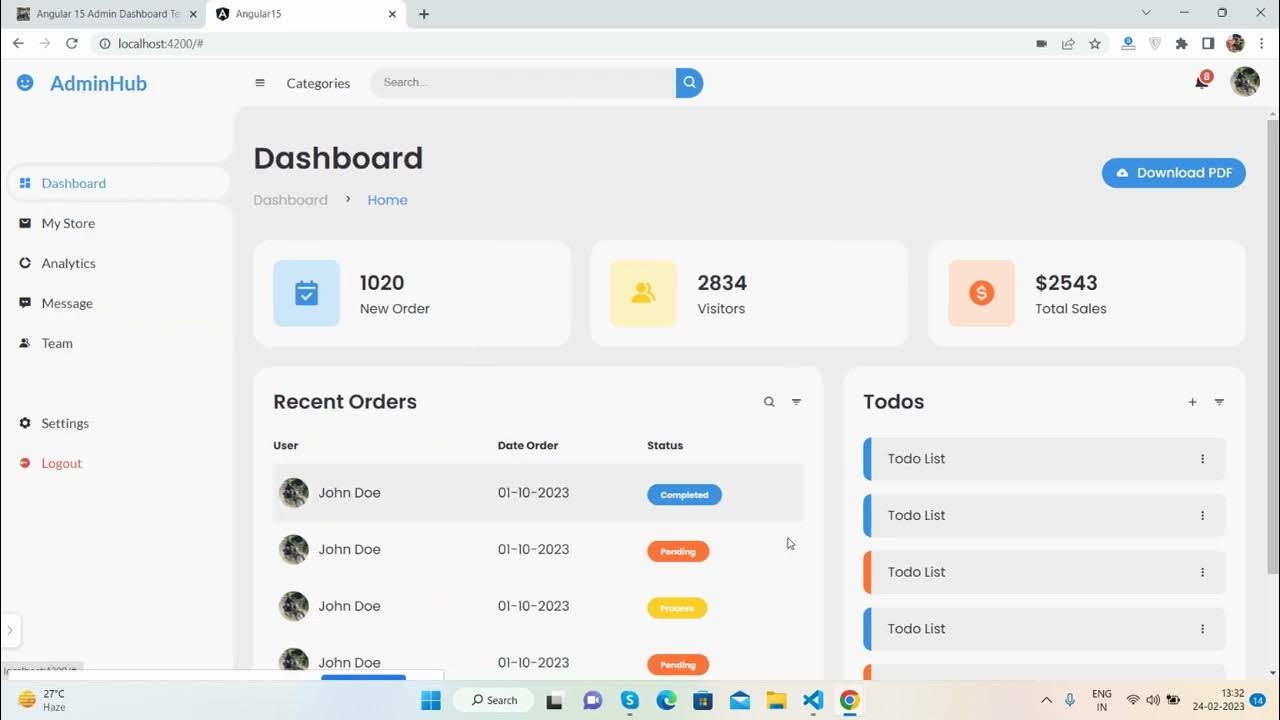 Create your own Admin Dashboard Template with Angular 15 Html CSS - YouTube