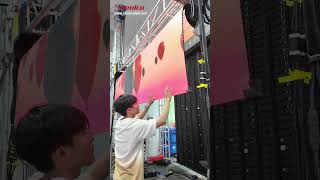 Rolling LED Display transforms your conference room#Flexible #ledscreen #leddisplay