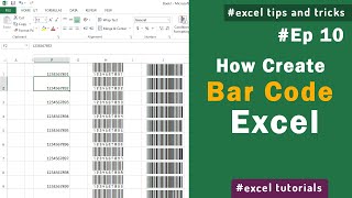 How to create Bar Code in excel | Excel Tips and Tricks #10