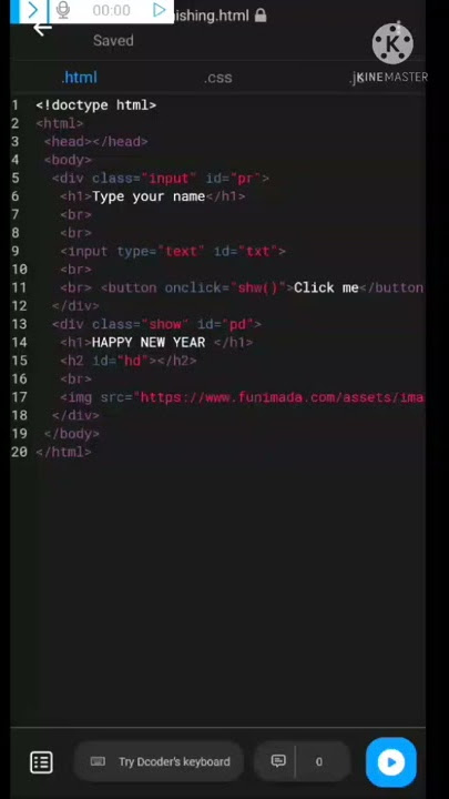 Happy new year wishing program in HTML, CSS and JavaScript.