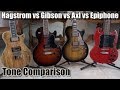Hagstrom vs gibson vs axl vs epiphone guitar tone comparison  hagstrom ultra swede les paul al802