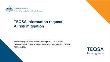 TEQSA information request: AI risk mitigation (webinar, 21 March 2024)