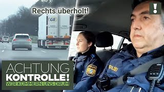 'Volle Lotte RECHTS überholt!'  PKW an Polizei vorbeigebraust! | Achtung Kontrolle