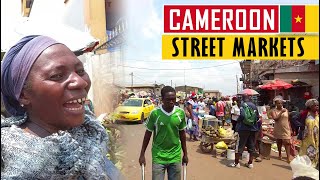 Walking and Shopping in An African Street Market in Yaoundé Cameroon