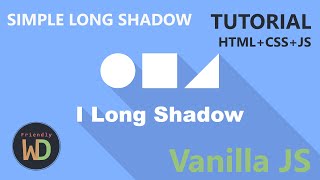 Simple Long shadow for shapes and text. Длинная тень у фигур и текста. CSS + vanilla JavaScript.