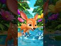 Cute Baby Deer Drinking 🦌💦 Cartoon | Jungle Clips