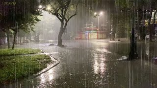 Stop Thinking & Fall Asleep with Heavy Rain and Thunderstorm Sounds  Night Rain Sounds for Sleeping