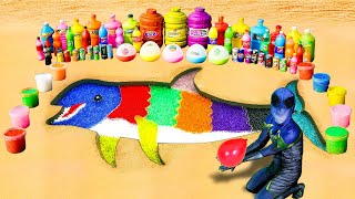 How to make Rainbow Risso's Dolphin with Orbeez, Fanta, Coca Cola, Mtn Dew vs Mentos & Popular Sodas