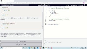 Lesson 67 - Comparisons with logical And Operator - freecodecamp