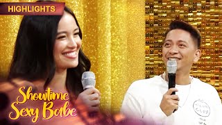 Jhong Hilario happily talks to Kelsey Merritt with his Showtime family | It's Showtime Sexy Babe