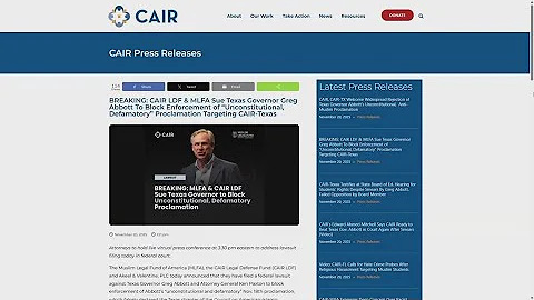 Muslim civil rights group CAIR files lawsuit against Gov. Greg Abbott after 'terrorist' declaration