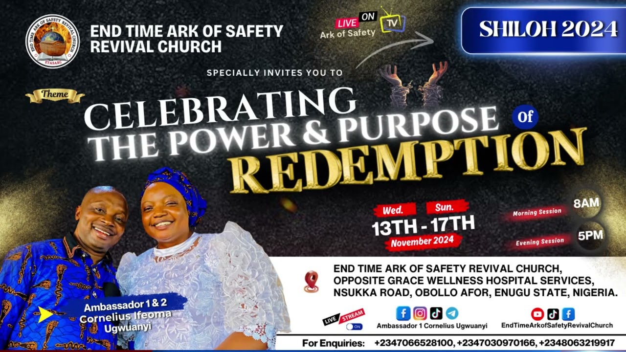 BREAKING NEWS: End Time Ark of Safety Revival Church Announces SHILOH 2024 