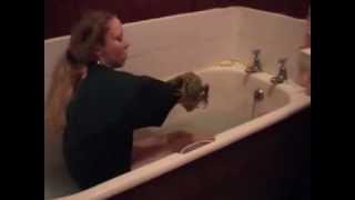 Girl Has A Bath With A Lizard