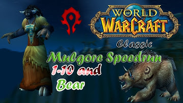 Classic Wow Mulgore Speedrun Druid 1-10 and Bear