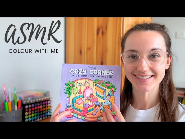 ASMR Colour With Me 💜 ✏️ Cozy Corner Adult Colouring Book by Coco Wyu #adultcoloring #asmr