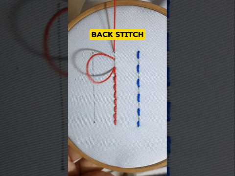 BACK STITCH Hand Embroidery #embroidery #needlework #shorts