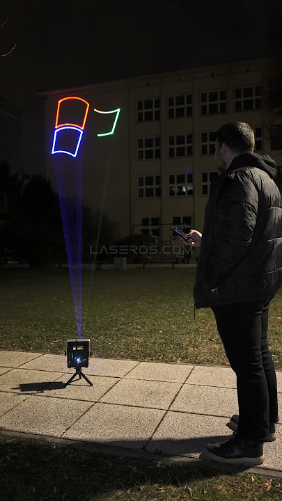 Laser advertising with #lasercube #technology #laserlight
