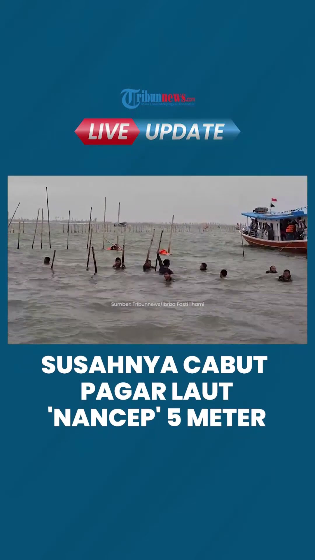 Kesusahan TNI AL \u0026 Nelayan Cabut Pagar Laut Tangerang, Bambu Tertancap 5 Meter ke Dalam Laut