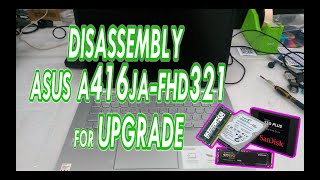 CARA BONGKAR ASUS A416JA-FHD321 MENGECEK SLOT MEMORY DAN SSD (disassembly)