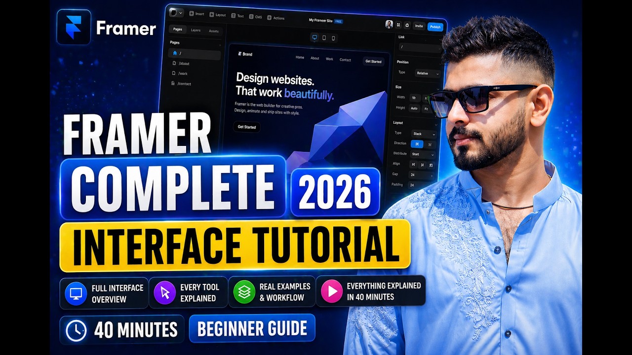 Framer Complete Interface Tutorial 2026 | Everything Explained in 40 ...