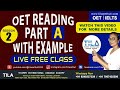 Oet reading  part A explanation  session 2