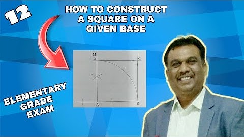 How to construct a square on a given base | elementary drawing grade exam | suhaas Bhoir