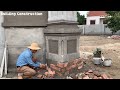 Construction Techniques Complete The Gate Pillar Base With Beautiful, Sturdy Bricks And Mortar