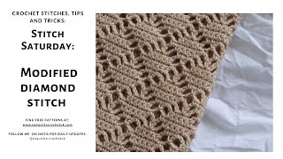 Crochet Stitches,Tips and Tricks: STITCH SATURDAY:Modified Diamond Lace Stitch [easy crochet stitch]