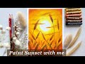 How to paint Sunset with Oil Pastel color🧡 สอนวาดภาพสีชอล์คน้ำมัน/สีออยพาสเทล พระอาทิตย์ตกดิน 🌞