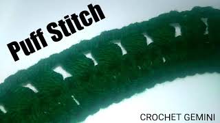 How to Crochet Puff Stitch| Hindi | #Basics |CrochetGemini| क्रोशिया टाकें | Vinkam| विणकाम क्रोशाचे