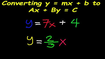 Converting y = mx + b to Ax + By =C