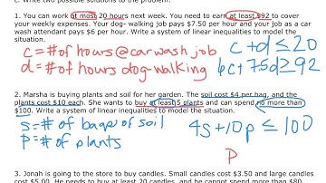 Systems of Inequalities Word Problems (2)
