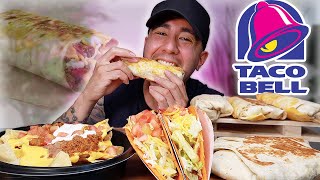 TACO BELL MUKBANG | NEW GRILLED CHEESE BEEF BURRITO + NACHOS BELL GRANDE + FRITOS BEEF BURRITO