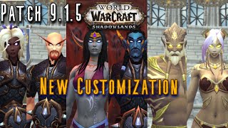 WoW Shadowlands PTR 9.1.5 - New Character Customization for LF Draenei, Nightborne and Void elf Pt.1