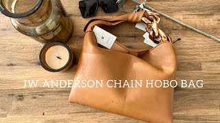 JW Anderson Chain Small Leather Hobo Bag in White