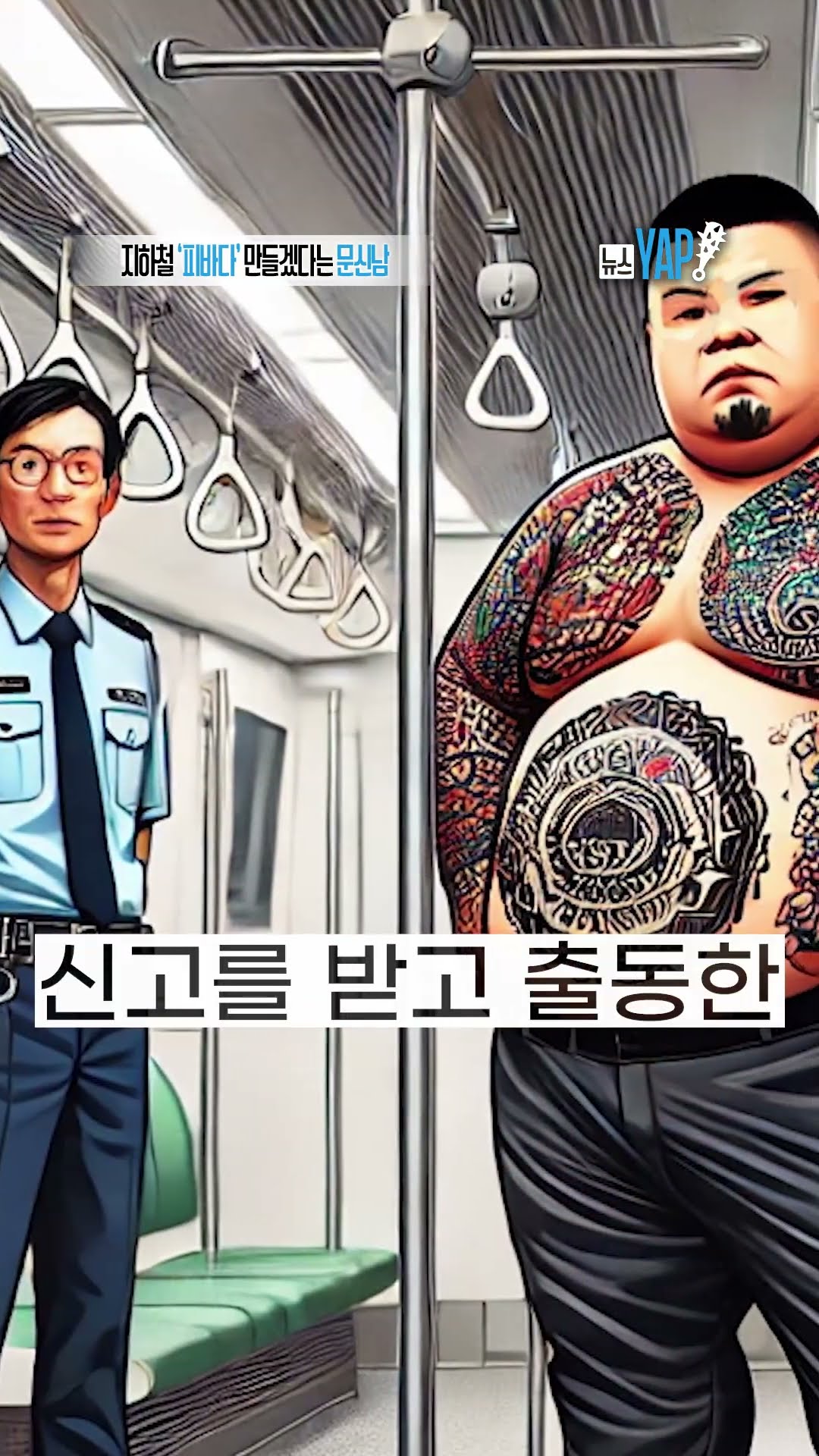 지하철 ‘피바다’ 만들겠다는 문신남 [뉴스YAP!] #shorts / YTN